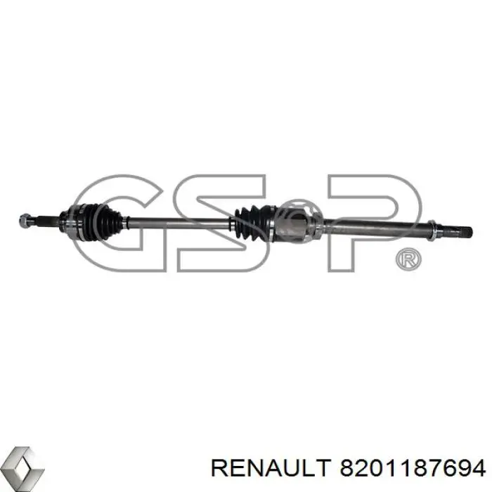 8201187694 Renault (RVI) semieixo (acionador dianteiro direito)