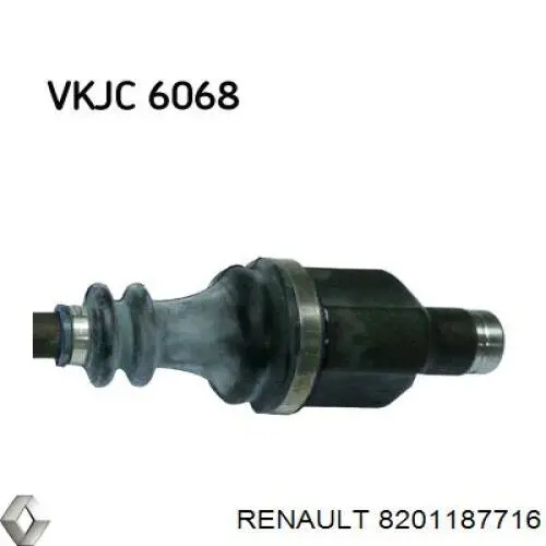 Полуось (привод) передняя правая 8201187716 Renault (RVI)