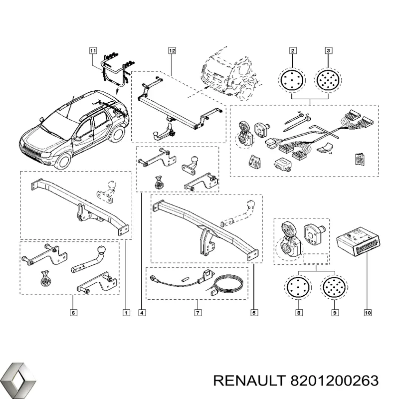 Фаркоп (шар) прицепного устройства на Renault DUSTER HS