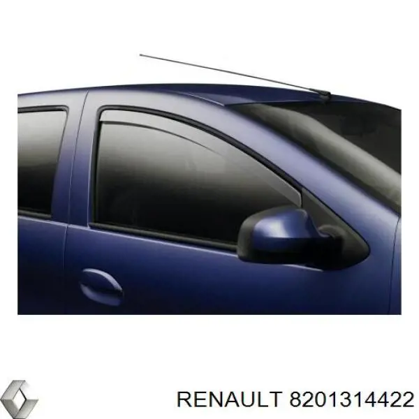 Дефлектор окон на стекло двери, комплект 2 шт 8201314422 Renault (RVI)