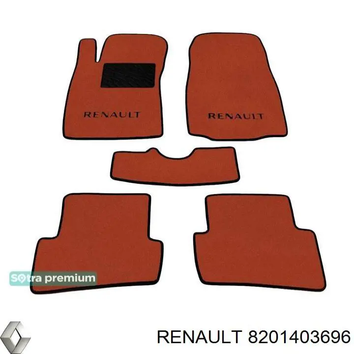 Коврики передние + задние, комплект RENAULT 8201403696