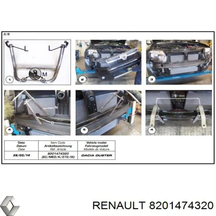Защита-"кенгурятник" Renault (RVI) 8201474320 цена, от 461.61 USD