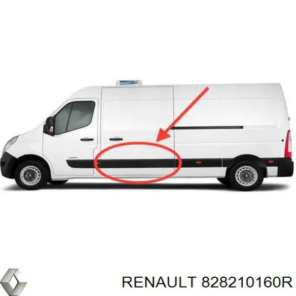 Молдинг боковой (сдвижной) двери Renault (RVI) 828210160R