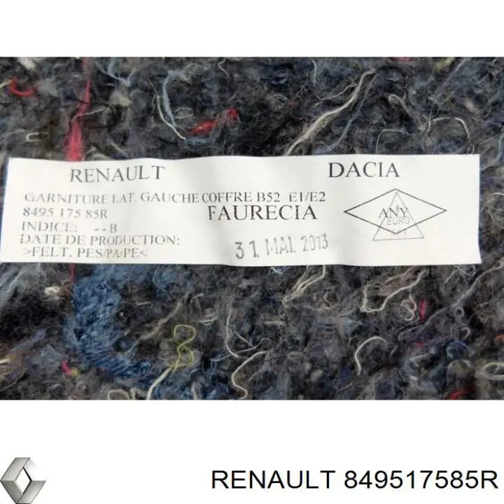 Облицовка багажного отсека левая Renault (RVI) 849517585R цена, от 25.34 USD