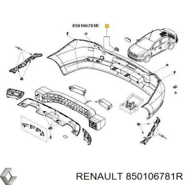 Бампер задний Renault (RVI) 850106781R цена, от 57.30 USD
