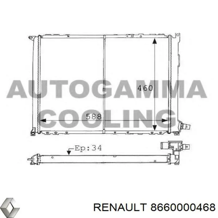 Радиатор 8660000468 Renault (RVI)