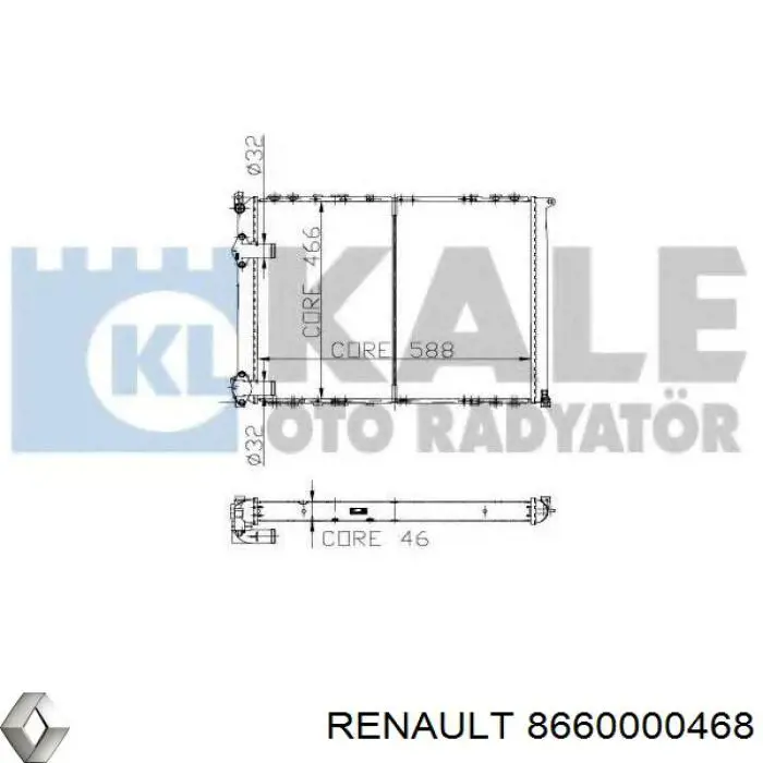 Радиатор охлаждения двигателя Renault (RVI) 8660000468 цена, от 209.72 USD
