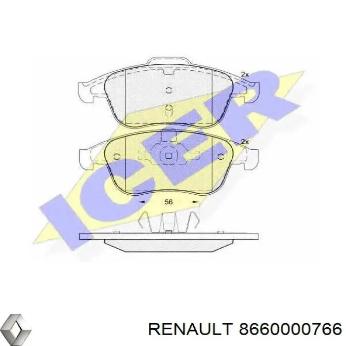Тормозные колодки Renault (RVI) 8660000766