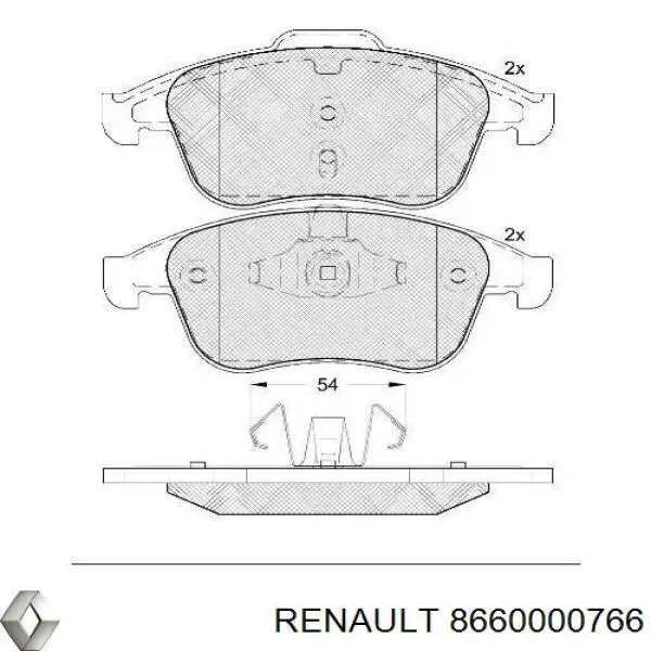 Колодки Renault (RVI) 8660000766 цена, от 30.76 USD