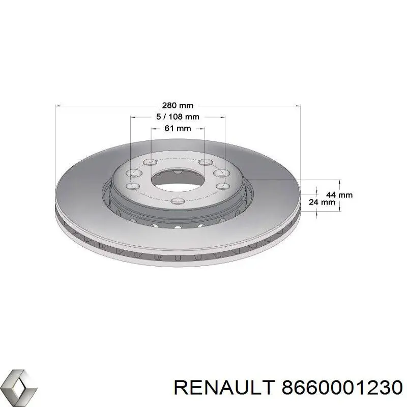 Передние тормозные диски 8660001230 Renault (RVI)