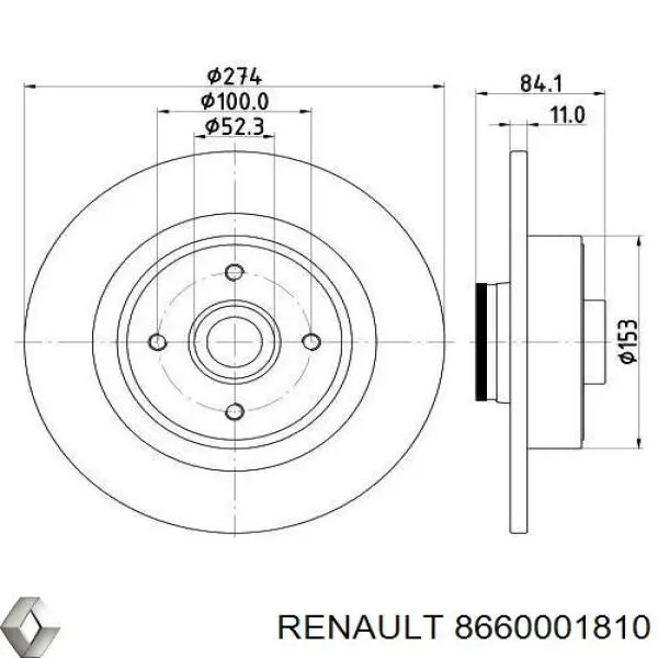 Задний тормозной диск Renault (RVI) 8660001810 цена, от 79.53 USD