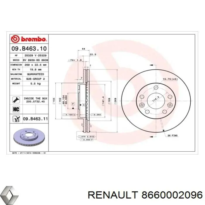 Купить 8660002096 Renault (RVI) Ротор тормозной