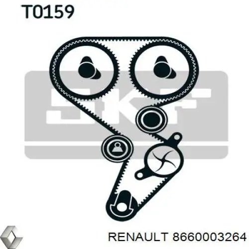 8660003264 Renault (RVI) помпа водяная (насос охлаждения)