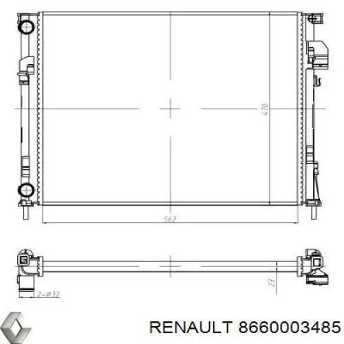 Радиатор охлаждения двигателя Renault (RVI) 8660003485 цена, от 67.95 USD