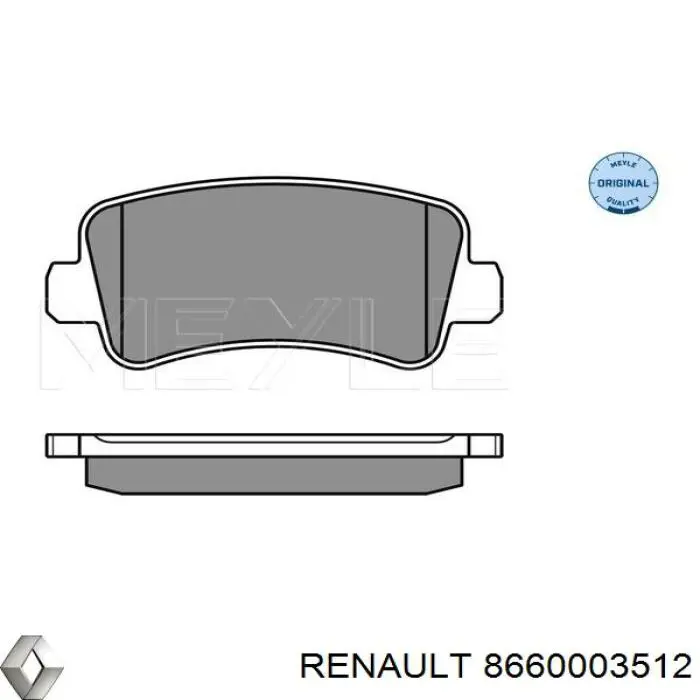 Задние тормозные колодки 8660003512 Renault (RVI)