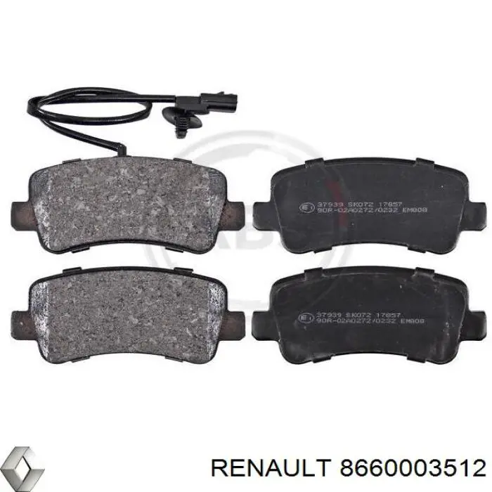 Pastillas de freno traseras 8660003512 Renault (RVI)