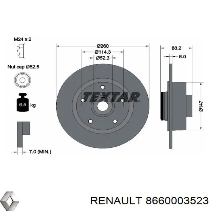 Тормозные диски 8660003523 Renault (RVI)