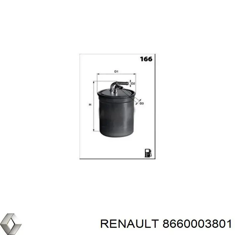 8660003801 Renault (RVI) filtro de combustível