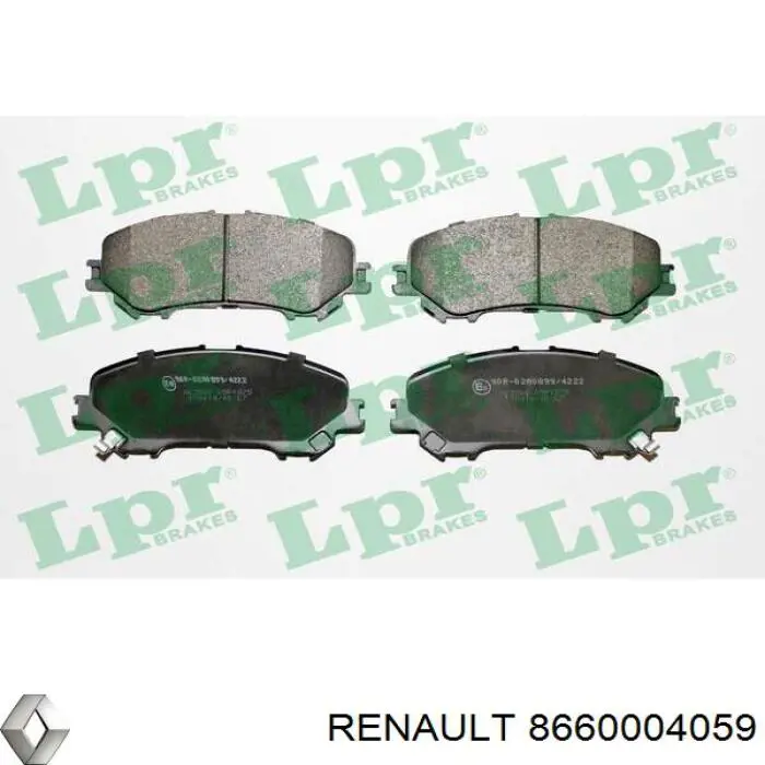 Передние тормозные колодки 8660004059 Renault (RVI)