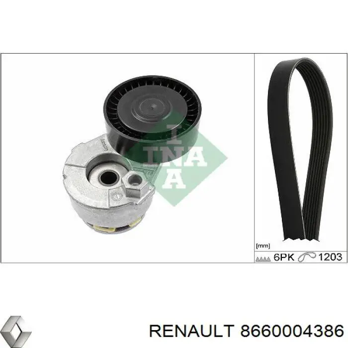 Ремень агрегатов приводной, комплект 8660004386 Renault (RVI)