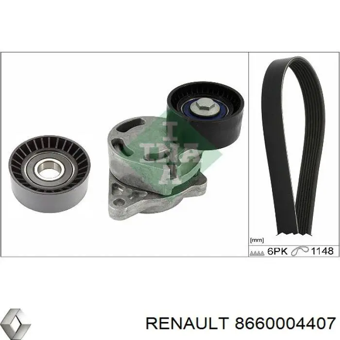 8660004407 Renault (RVI) correia dos conjuntos de transmissão, kit