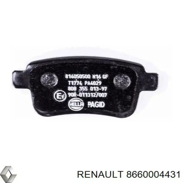 Задние тормозные колодки 8660004431 Renault (RVI)