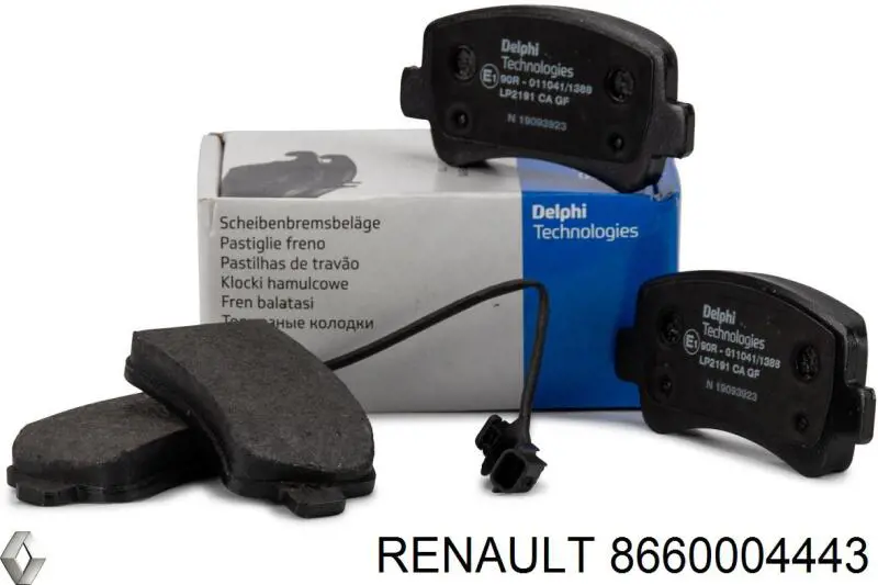 Задние тормозные колодки 8660004443 Renault (RVI)
