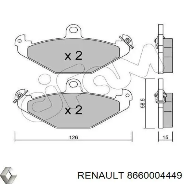 Суппорт задний правый 7701203125 Renault (RVI)