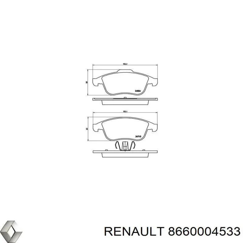 Купить 8660004533 Renault (RVI) Колодки тормозные