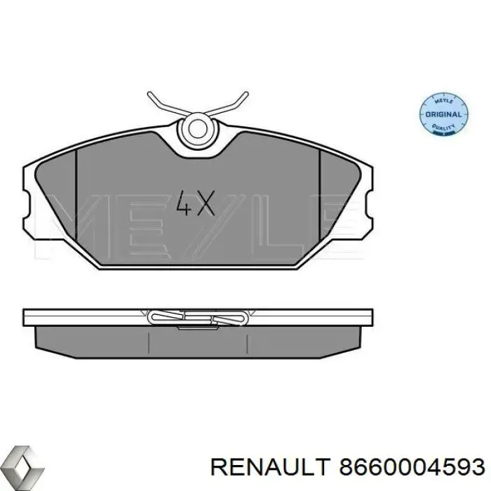 Передние тормозные колодки 8660004593 Renault (RVI)