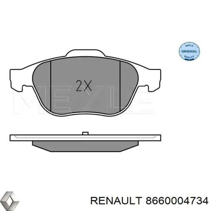 Передние тормозные колодки 8660004734 Renault (RVI)