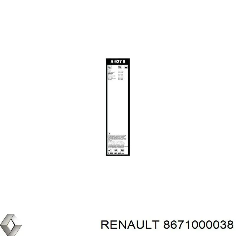 Щетка-дворник лобового стекла водительская 8671000038 Renault (RVI)