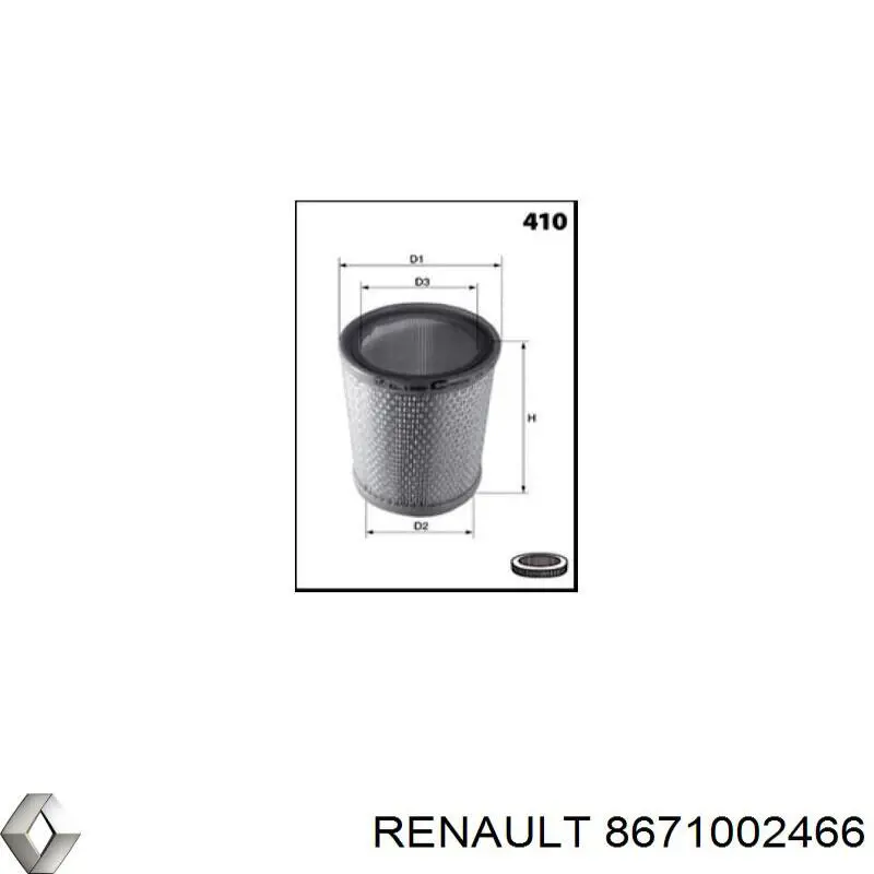 8671002466 Renault (RVI) воздушный фильтр