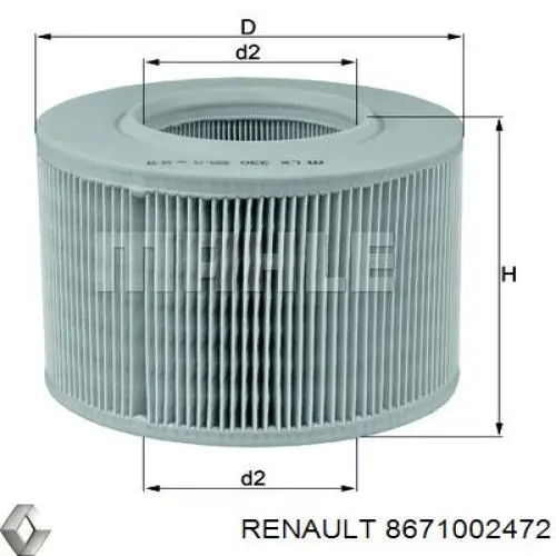 8671002472 Renault (RVI) воздушный фильтр