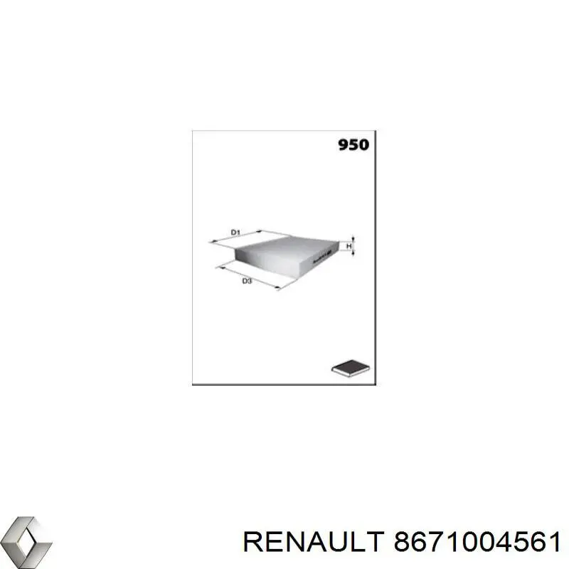 8671004561 Renault (RVI) фильтр салона