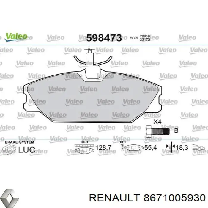 Купить 8671005930 Renault (RVI) Колодки тормозные