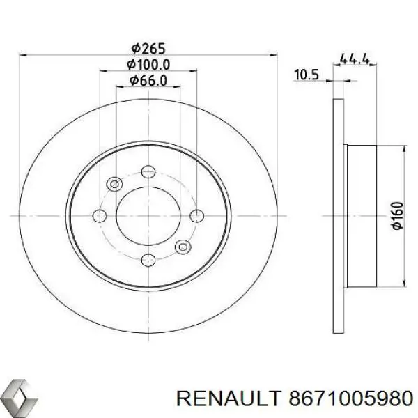 Купить 8671005980 Renault (RVI) Диск тормозной задний