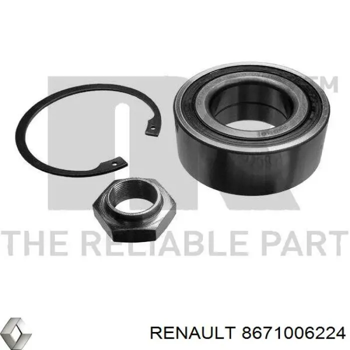 Cojinete de rueda delantero 8671006224 Renault (RVI)