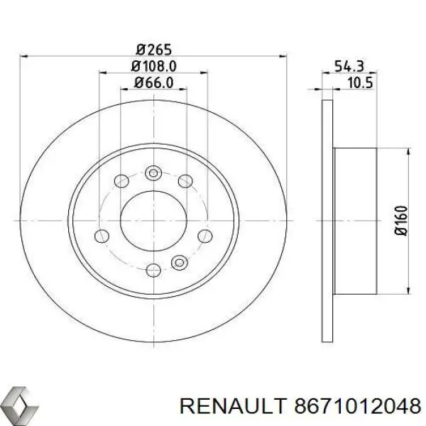 Тормозные диски 8671012048 Renault (RVI)