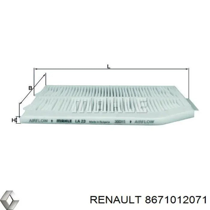 Фильтр салона 8671012071 Renault (RVI)