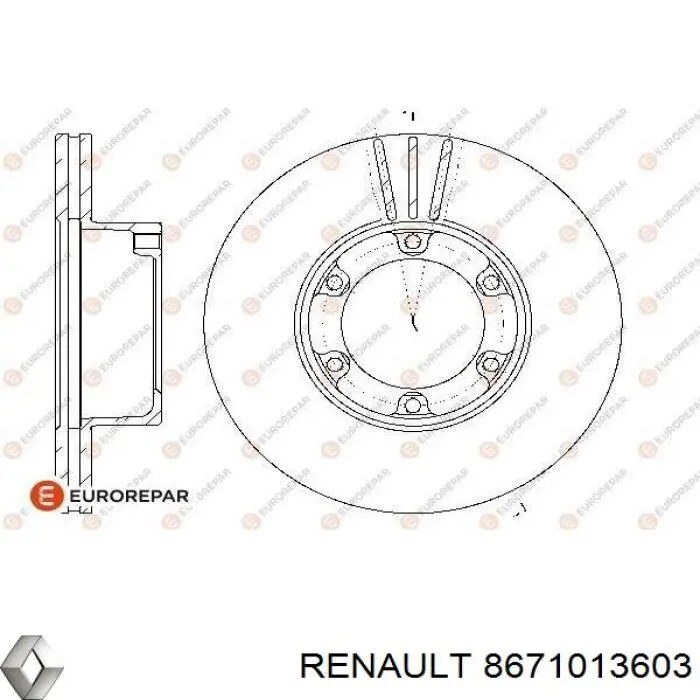 8671013603 Renault (RVI) диск тормозной передний