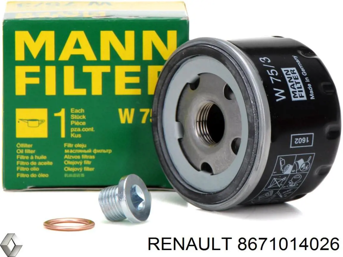 Filtro de aceite 8671014026 Renault (RVI)