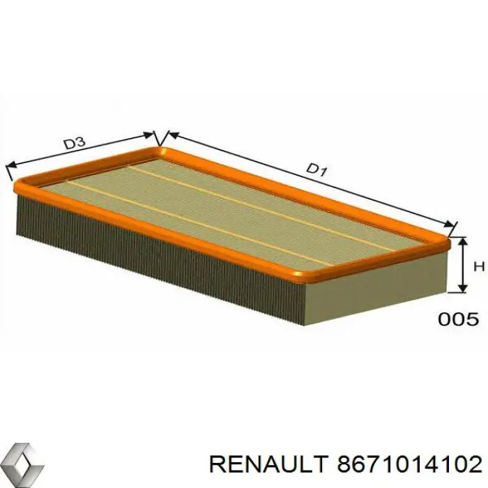 Воздушный фильтр 8671014102 Renault (RVI)
