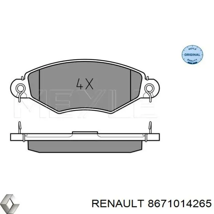 Передние тормозные колодки 8671014265 Renault (RVI)