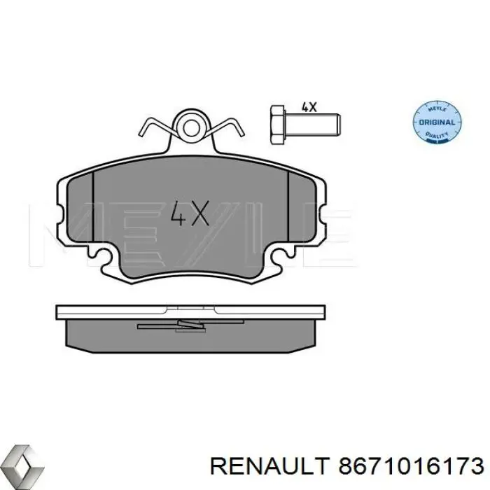 8671016173 Renault (RVI) колодки тормозные передние дисковые