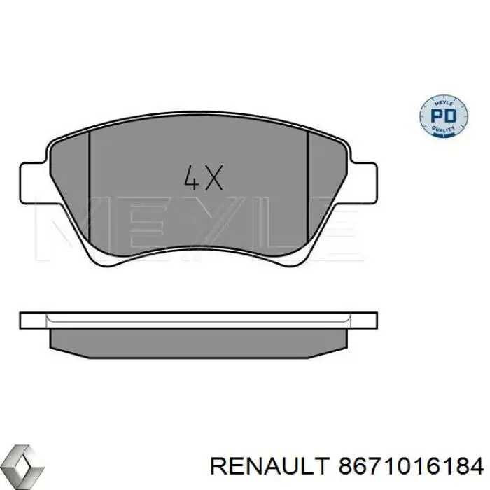 Передние тормозные колодки 8671016184 Renault (RVI)