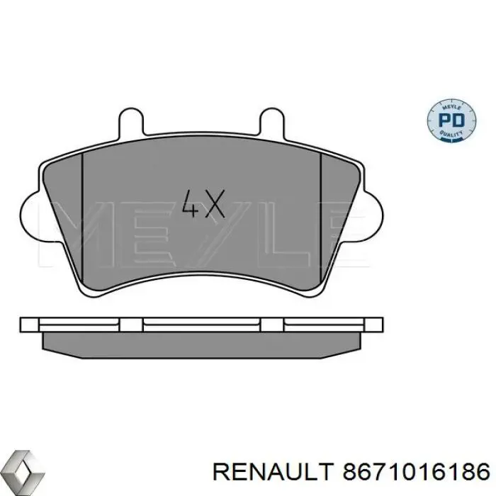 Колодки Renault (RVI) 8671016186 цена, от 20.39 USD