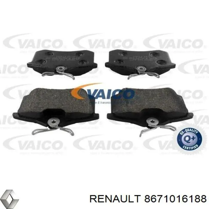 Задние тормозные колодки 8671016188 Renault (RVI)