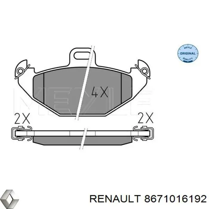 Pastillas de freno traseras 8671016192 Renault (RVI)