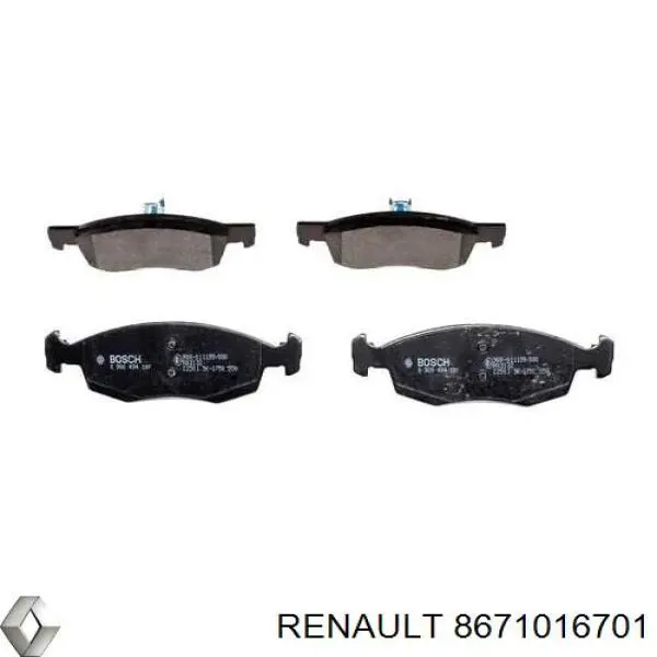 Передние тормозные колодки 8671016701 Renault (RVI)